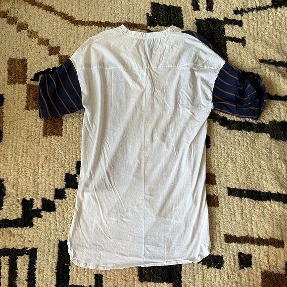 Zara Knit and Striped Woven Pieced Patchwork Button Up Top- Size S - Picture 6 of 6